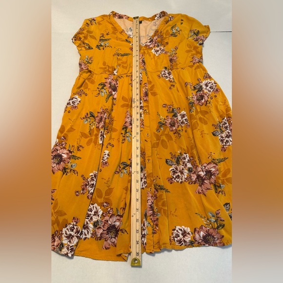 Torrid Mini Challis Shirt Dress in Floral Yellow Size 1X - Picture 5 of 12